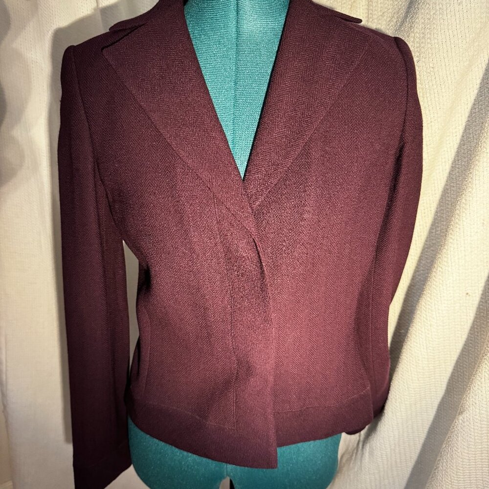 Ann Taylor | Size 2 | Plum Purple | 99% Wool | Snap Front